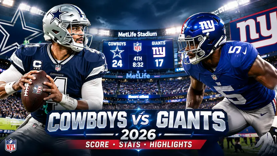 Cowboys vs Giants 2026 Score Stats Predictions & Where to Watch by trendiesfocus. Cowboys vs Giants 2026: Score, Stats, Highlights & Where to Watch NFL Game.
