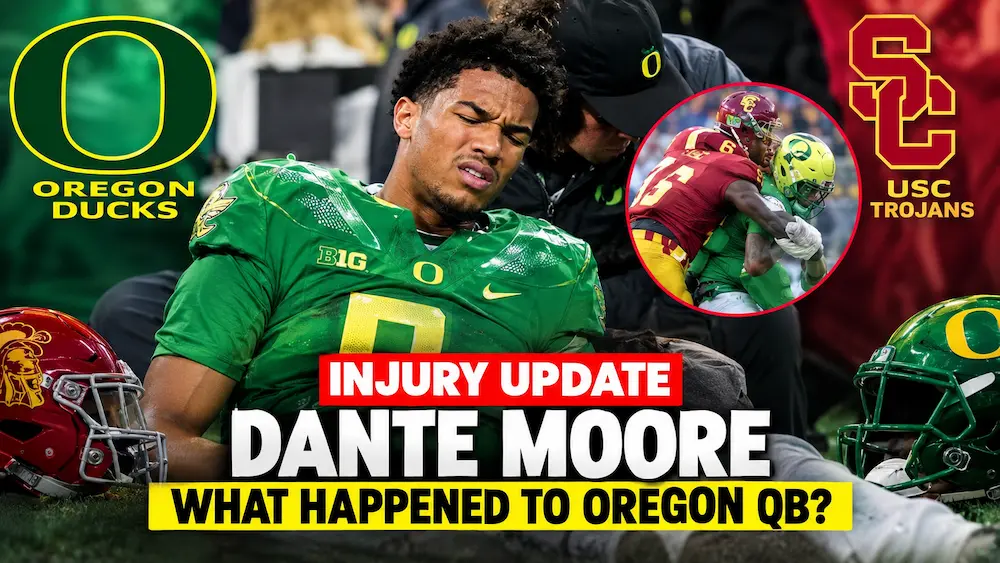 Dante Moore Injury Update 2026 What Happened to the Oregon QB in the Oregon vs USC Game by TrendiesFocus. Dante Moore injury update (2026) after the Oregon vs USC game. Find out what happened to the Oregon QB, his current condition, and how it impacts Oregon Ducks football in the USA.